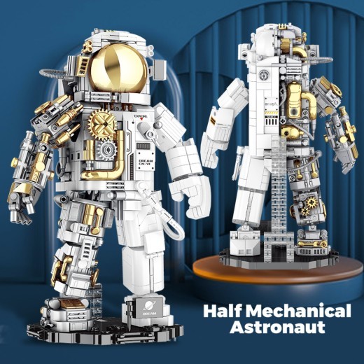 Small Particle Children's Building Blocks Toys Semi-mechanical Astronaut Educational Assembly Creative Ornament Model Gift STEM Educational Toys