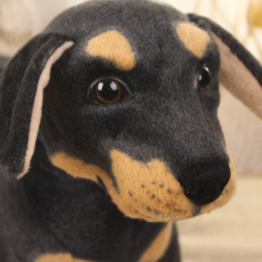 Black Dog Simulation Doll Plush Toys