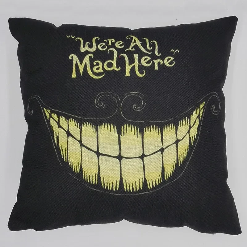 English Black And White With Letters Cotton And Linen Cushion CaseEnglish Black And White With Letters Cotton And Linen Cushion Case