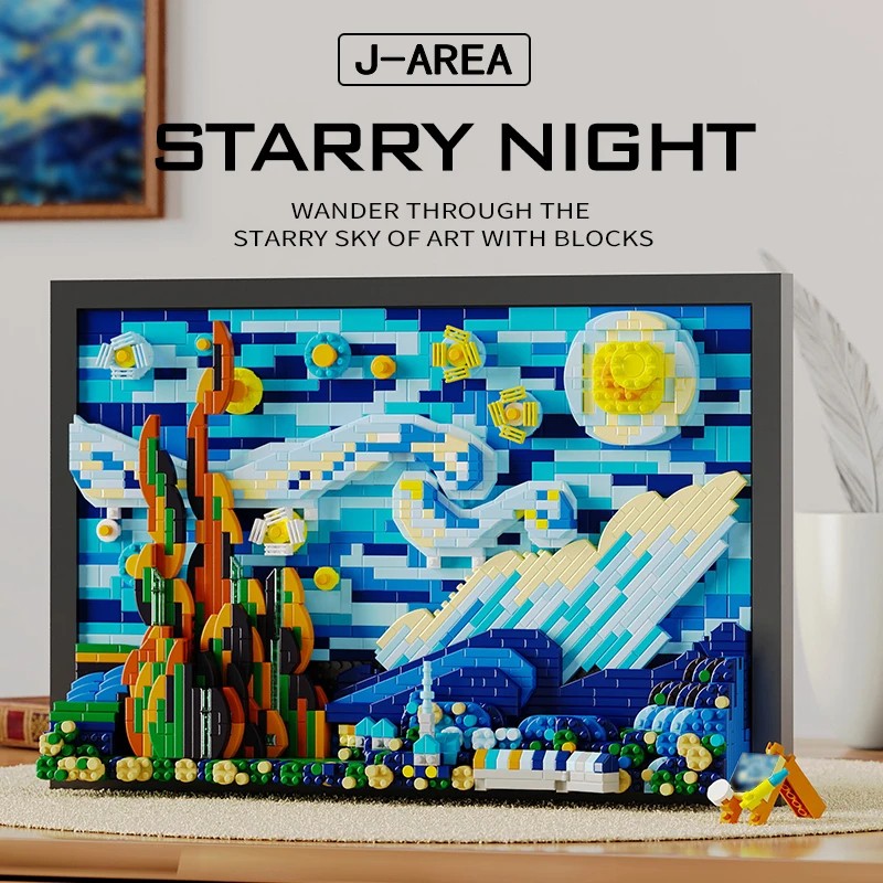 1731PCS Starry Night Building Blocks Assembly Toy, Art Drawing Blocks
