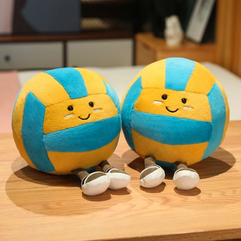 26cm Soft Sports Volleyball Plush Doll With Feet  Kawaii Decorative Gift Toy