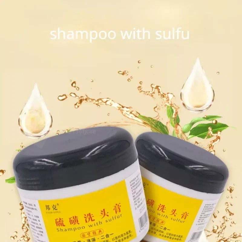 Sulfur Shampoo for Lice, Mites, Dandruff, and Itching Oil Control, Deep Cleaning, Damage Repair