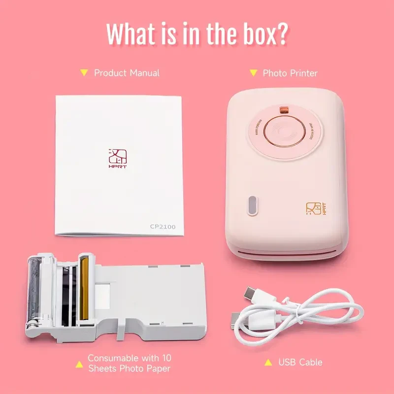 HPRT Photo Printer, 2x3 Micro Portable Color Photo Printer