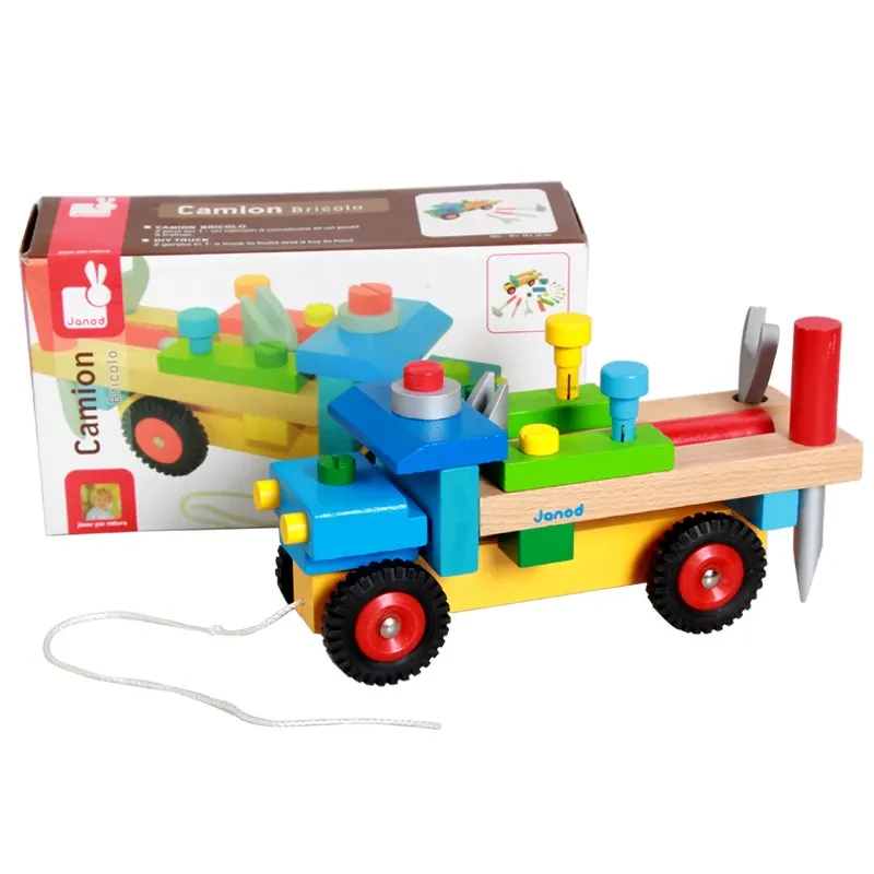 French Janod Tool Toy Car Children's Hand-Assembled Car Educational Toy