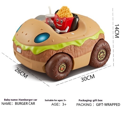 Large European And American Children Play House Kitchen Toy Hamburger Barbecue Cooking Kitchenware Tableware Sales Pushcart