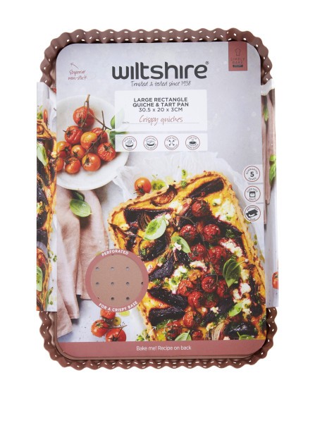 Rose Gold Perforated Large Rectangle Tart Pan  - Wiltshire