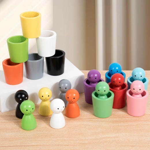 Children's Montessori Color Villain Classification Cup Jenga Educational Toys
