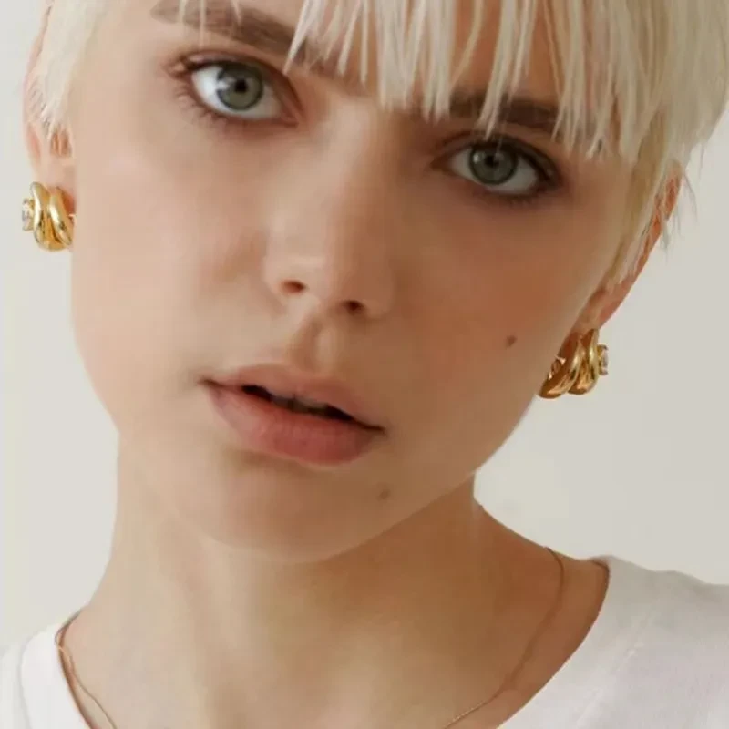 Special-shaped Zircon Earrings With Eyes
