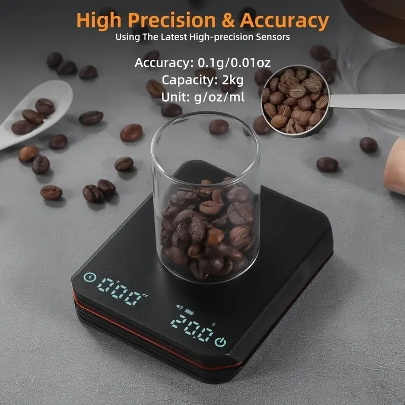 USB Rechargeable Coffee Scale with Timer