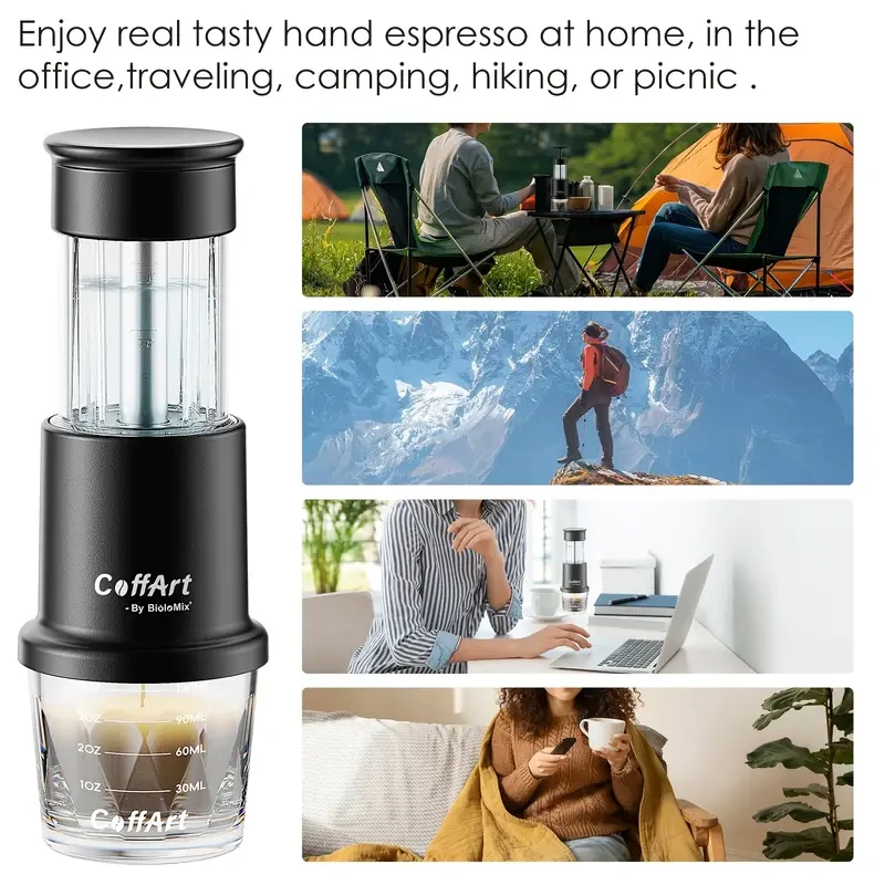 BIOLOMIX Portable Espresso Maker 2-in-1 for Coffee & Tea