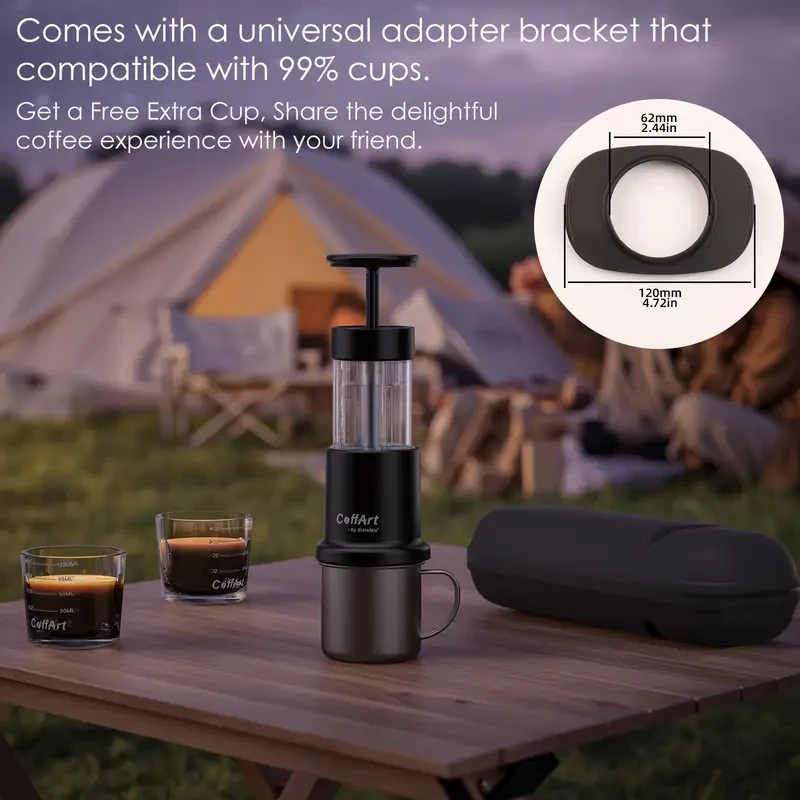 BIOLOMIX Portable Espresso Maker 2-in-1 for Coffee & Tea