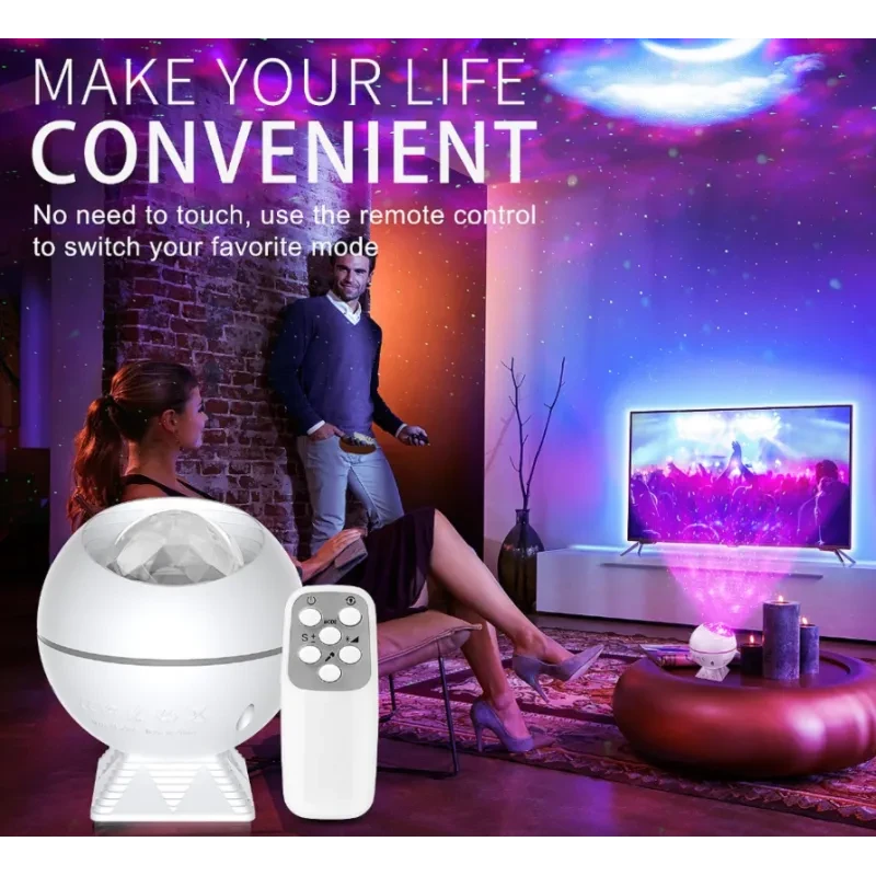 Voice Control Spherical LED Vehicle Watermark Starry Sky Projection Lamp Galaxy Projector