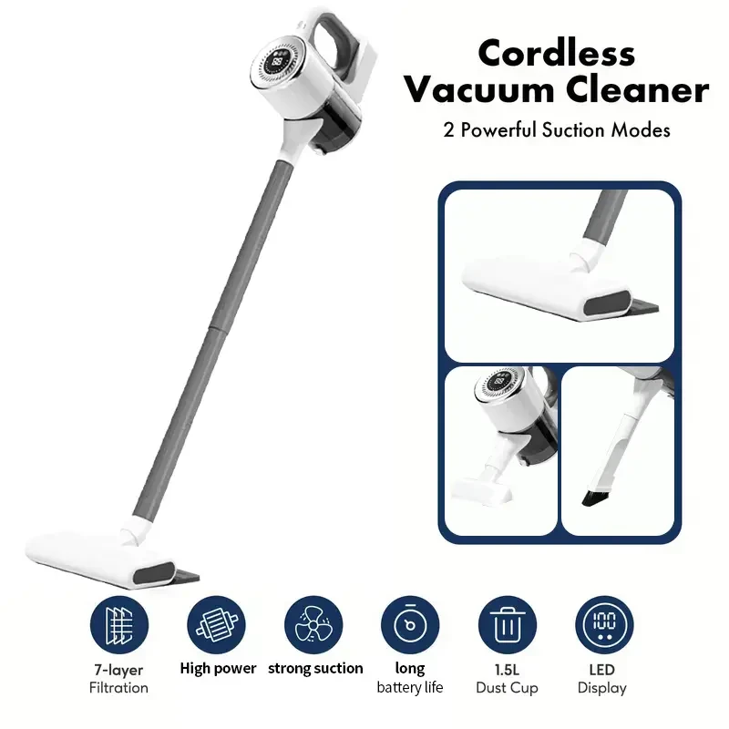 JKUOO Cordless Vacuum Cleaner with Adjustable Length