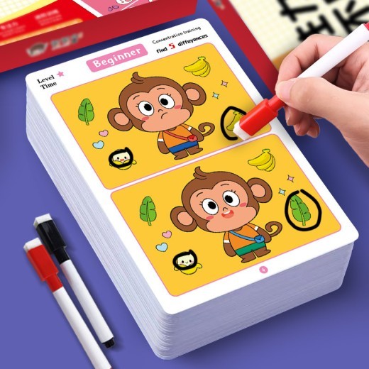 Erasable Concentration Training Find Different Cards