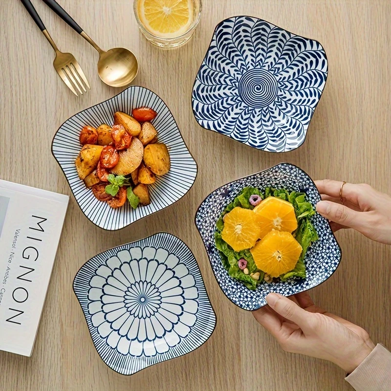 4-Piece Ceramic Square Roaster Set