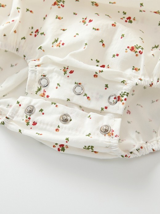Girls' Floral Newborn Western Style Jumpsuit