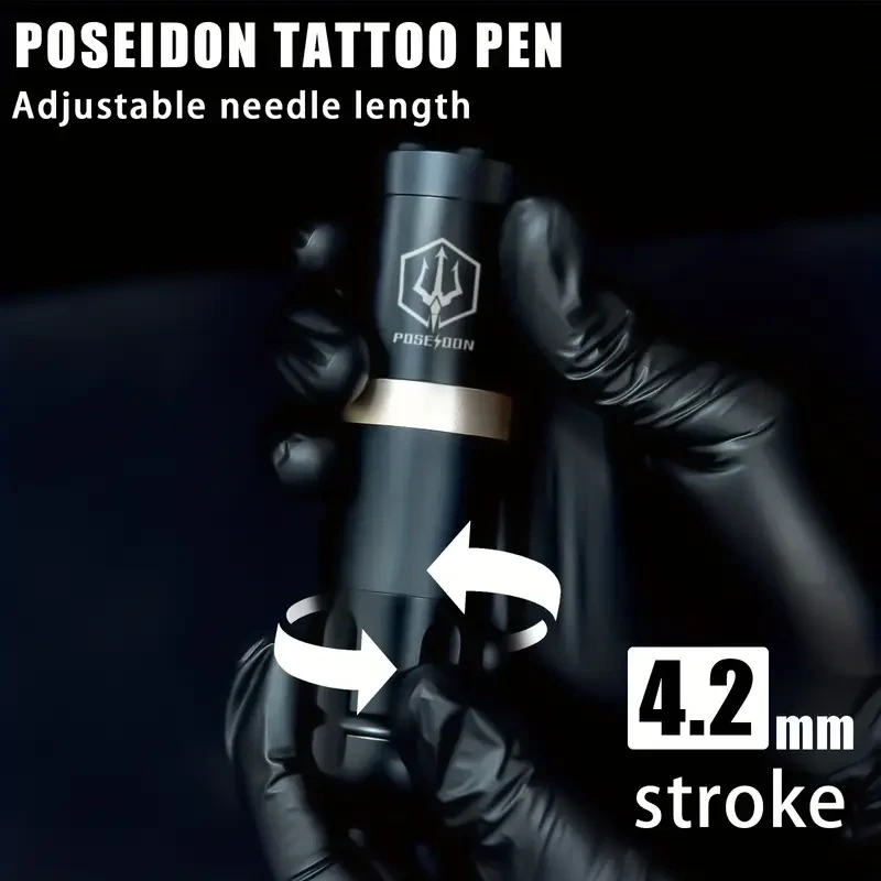 POSEIDON Rotary Wireless Tattoo Pen Kit with USB Power Supply