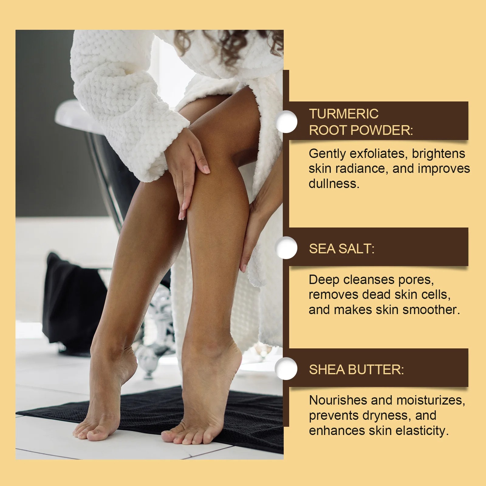 Turmeric Body Scrub for Women & Men Lightening, Exfoliating, and Moisturizing Skin Care