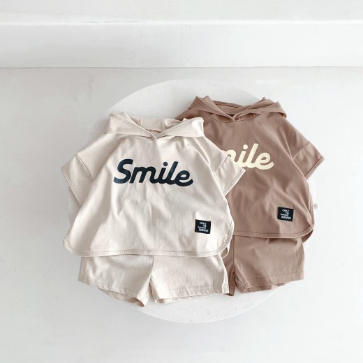 Letter Print Short-sleeve Shorts Suit