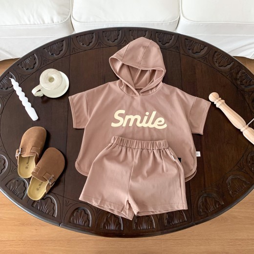 Letter Print Short-sleeve Shorts Suit
