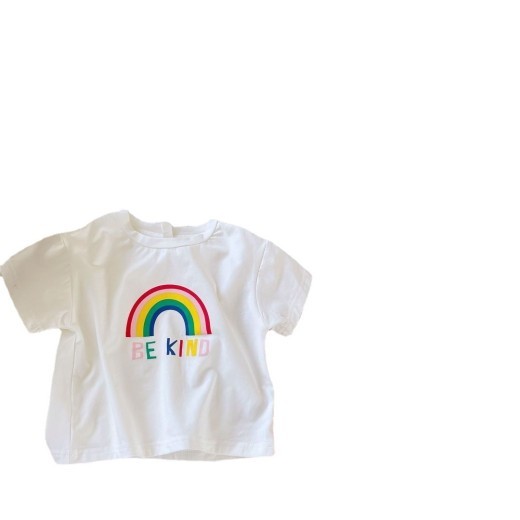 Girls' Summer Rainbow Short-sleeved T-shirt Short Pants Two-pieces