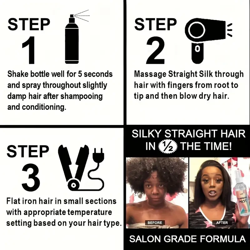 GZE Hair Silkening Mist Spray 2-Pack
