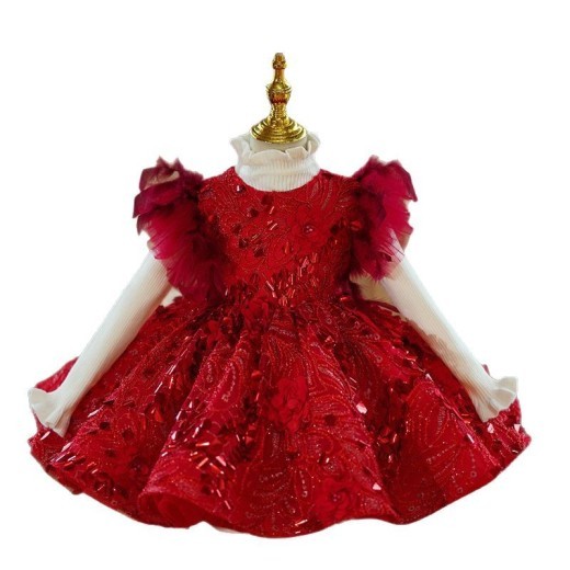 Girl's Dress Red Princess Children