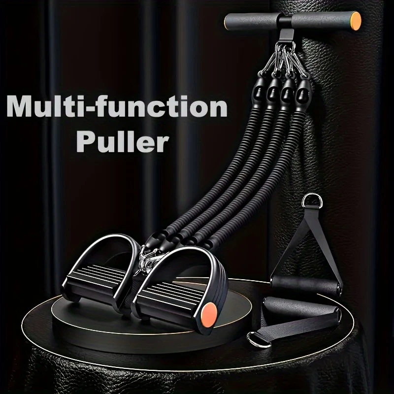Adjustable Resistance Tension Rope with Pedal & Handle