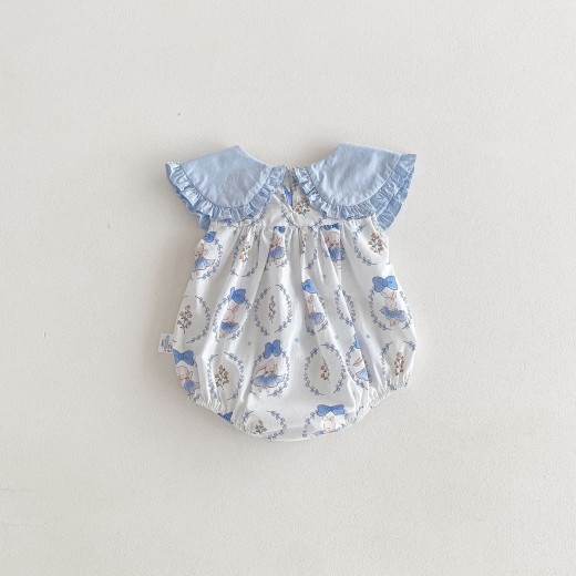 Sweet Bow Collar Onesie Romper One Year Old Celebration Dress