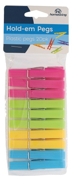 Plastic Pegs 20 Pack  - Homeliving