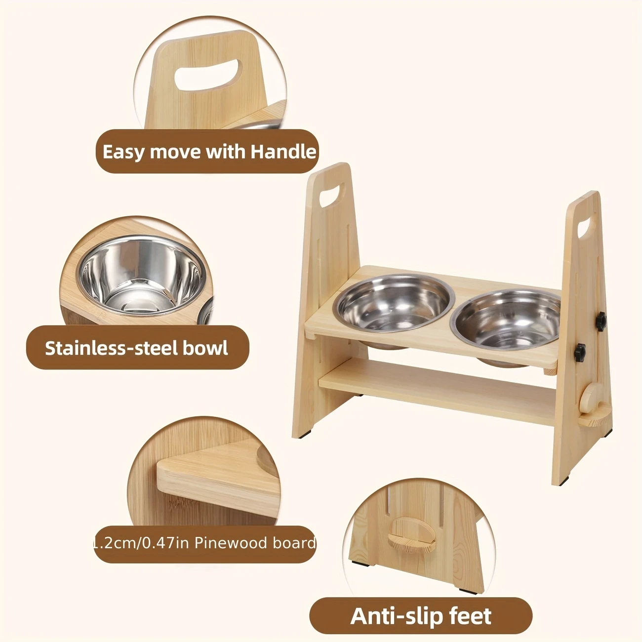 Elevated Dog Bowls 3 Height Adjustable Raised