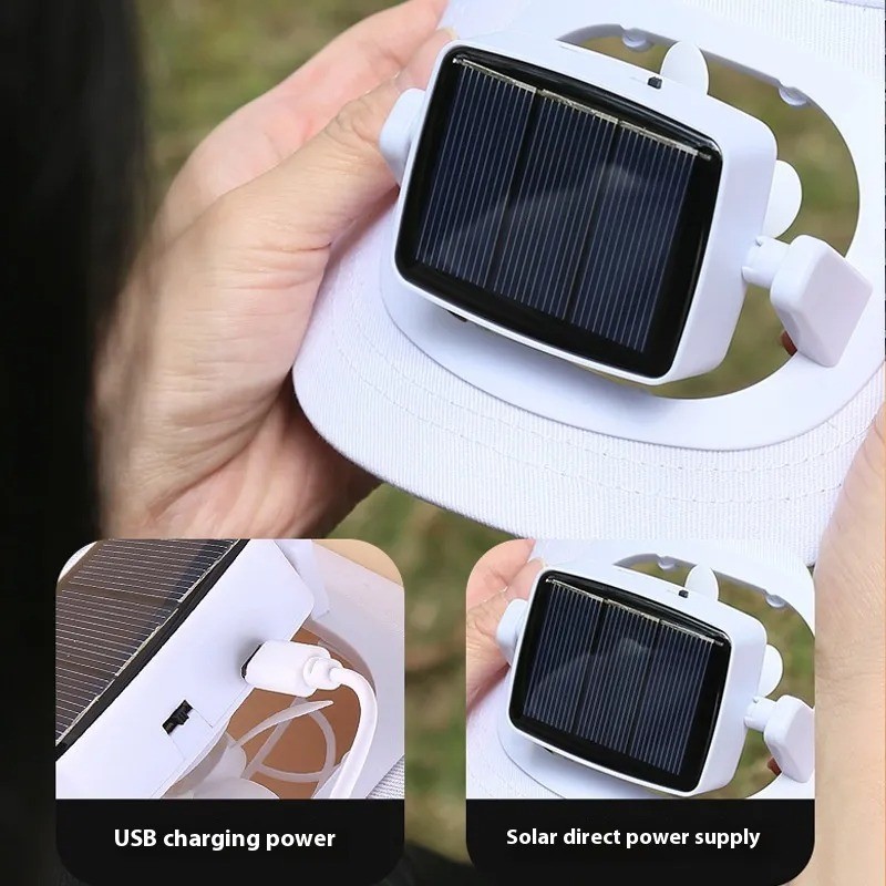 Solar Charging Sun Hat with Built-In Fan