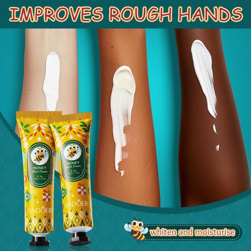 SADOER Honey Hand Cream  Moisturizing, Brightening, and Repairing for Dry, Cracked Hands