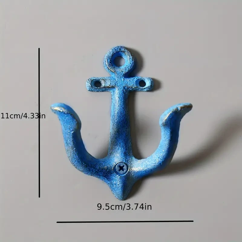 Vintage Rustic Cast Iron Nautical Anchor Design Wall Hooks