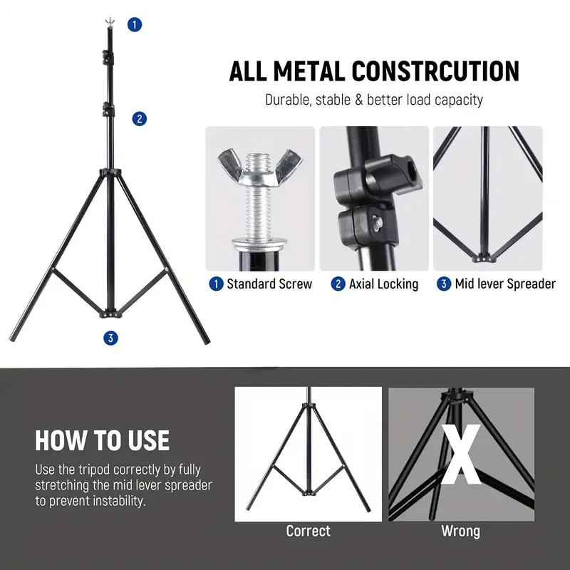 UEGOGO Adjustable T-Shaped 2x2m Photography Background Stand