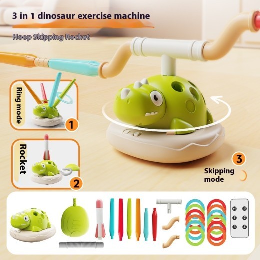 Multifunctional Three-in-one Dinosaur Exercise Machine Children's Ring Throwing Skipping Rope Skyrocket Indoor Outdoor Training Sports