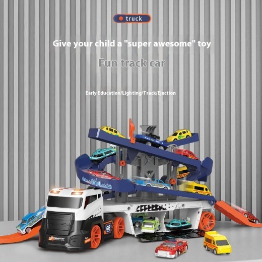 Children's Launch Missile Truck Deformation Track Car Transport Catapult Shell Car
