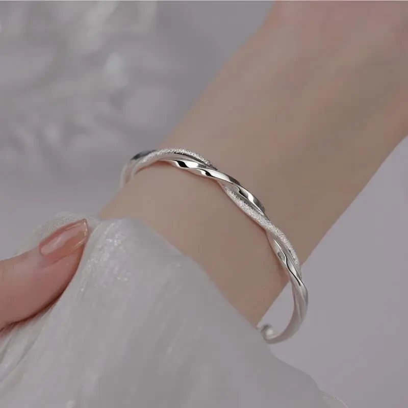 One Piece Simple Cuff Bracelet Mobius Nail Sand Bracelet, Round Bangles, Women's Jewelry, Bracelet Sets, Perfect for Birthdays, Holidays, Mother's Day, and Party Favors