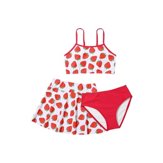Children's Swimsuit Three-piece Girls' Skirt Middle And Big Children's Ruffled Split Swimsuit