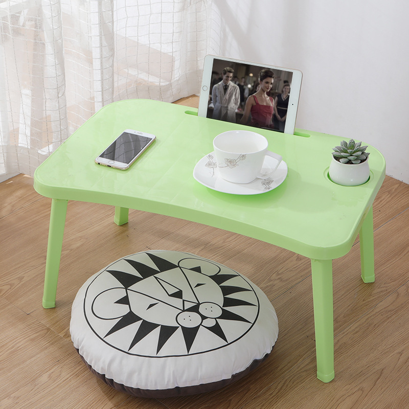 Plastic Lazy Table Portable Computer Small Table College Student Bedroom Table Board Foldable Bed Table