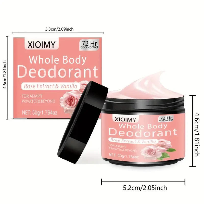 XIOIMY Rose Scented Deodorant Cream, 2pcs