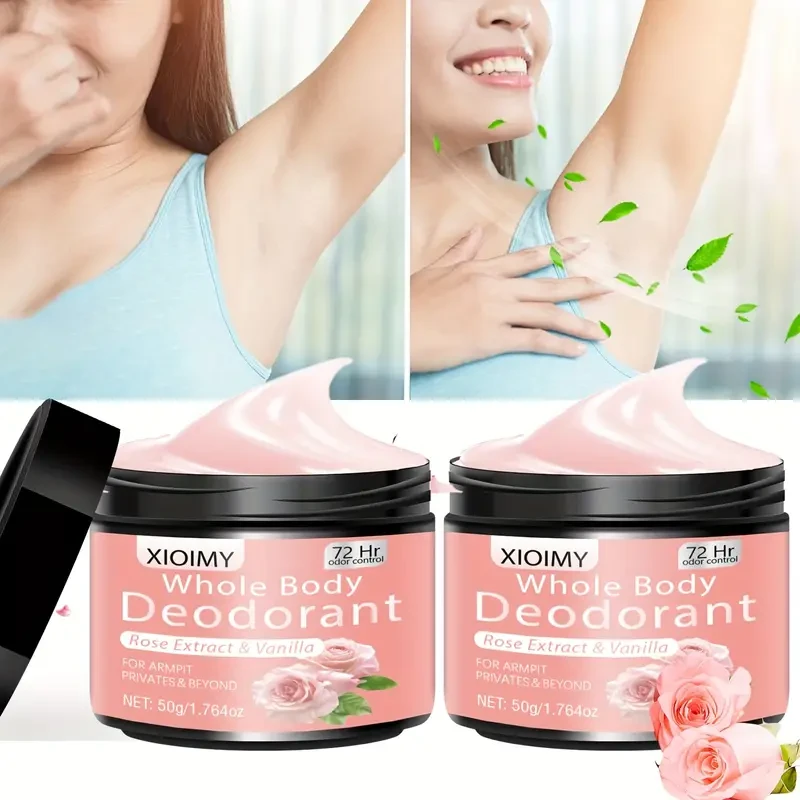 XIOIMY Rose Scented Deodorant Cream, 2pcs