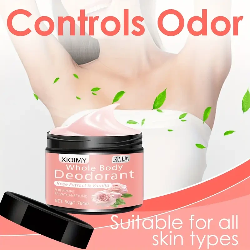 XIOIMY Rose Scented Deodorant Cream, 2pcs