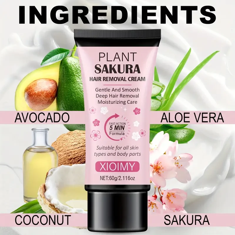 XIOIMY 60g Cherry Blossom Hair Removal Cream for Women