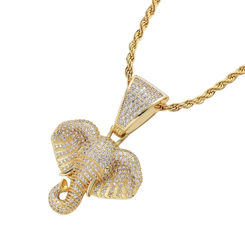 Vintage Elephant Head Shape Pendant Necklace