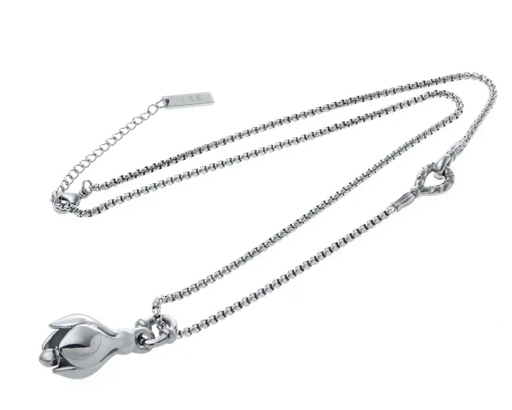 Lotus Bell Pendant Necklace Titanium Steel