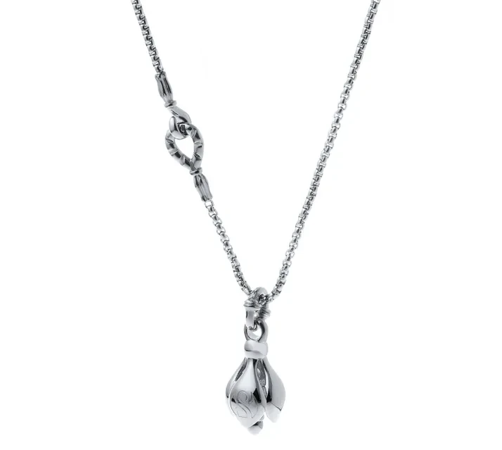 Lotus Bell Pendant Necklace Titanium Steel