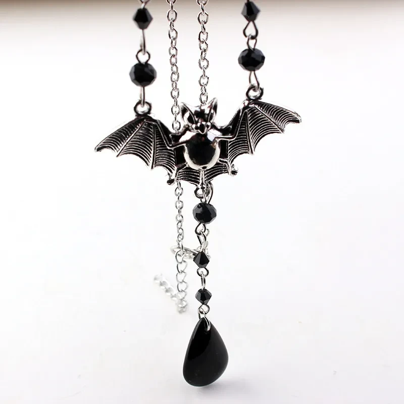 Gothic Bat Necklace Ladies Charm Jewelry