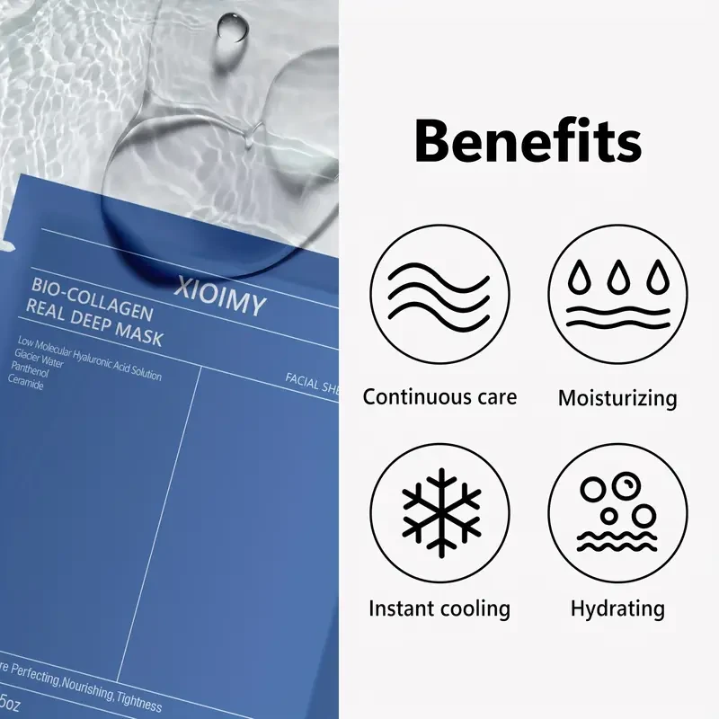 5pcs Biological Collagen Powerful Moisturizing Facial Mask