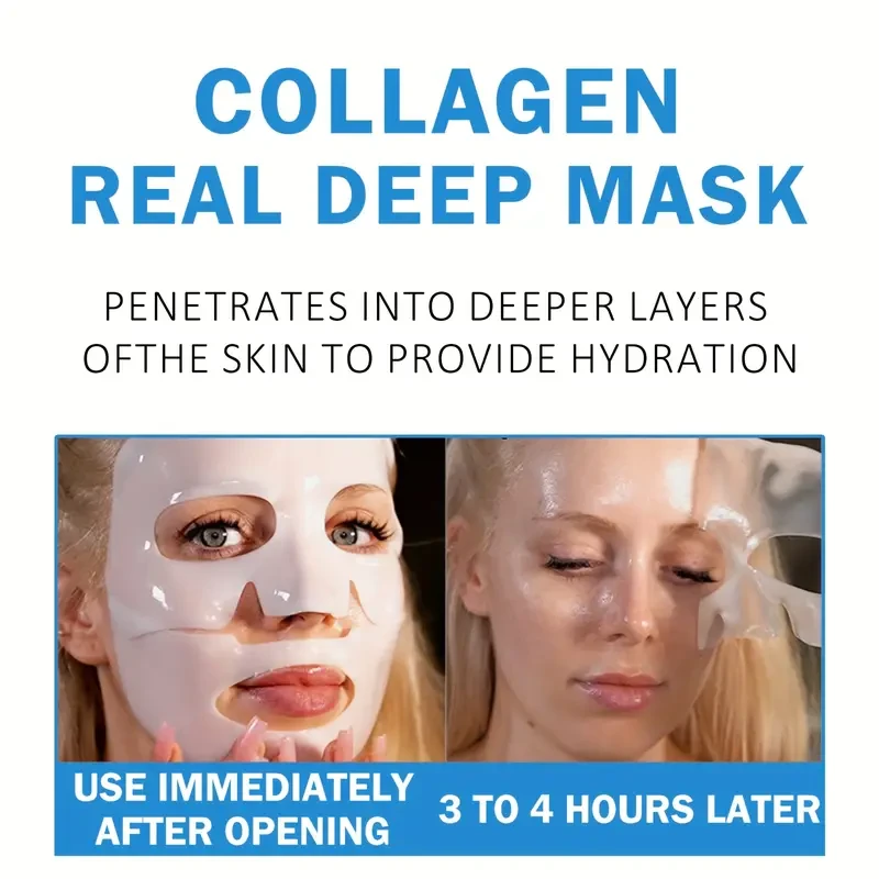 5pcs Biological Collagen Powerful Moisturizing Facial Mask